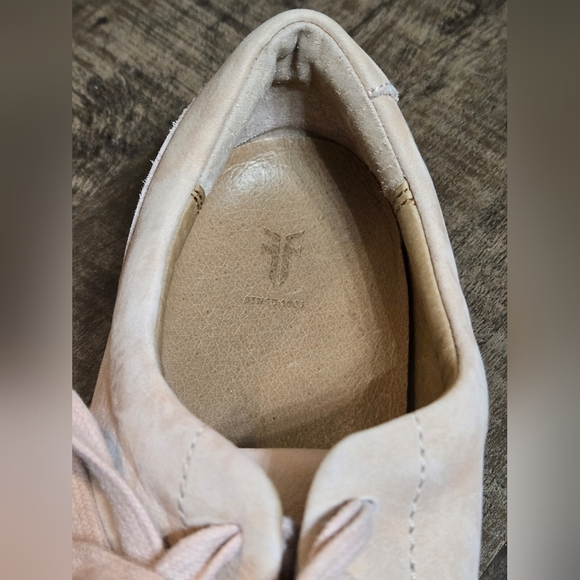 Frye Ivy Low Lace Sneakers in Blush Pink Leather Size 9 Pre-Owned - Picture 5 of 14